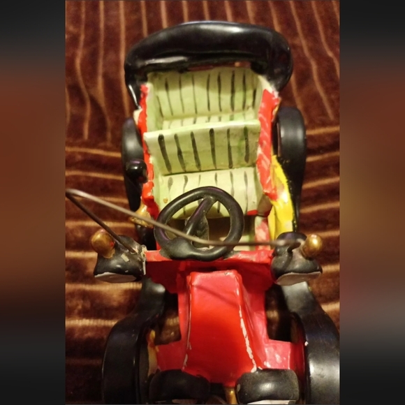 Vintage Capodimonte Ceramic Old Car Renault Italy 1904 Hand Painted - Picture 9 of 10